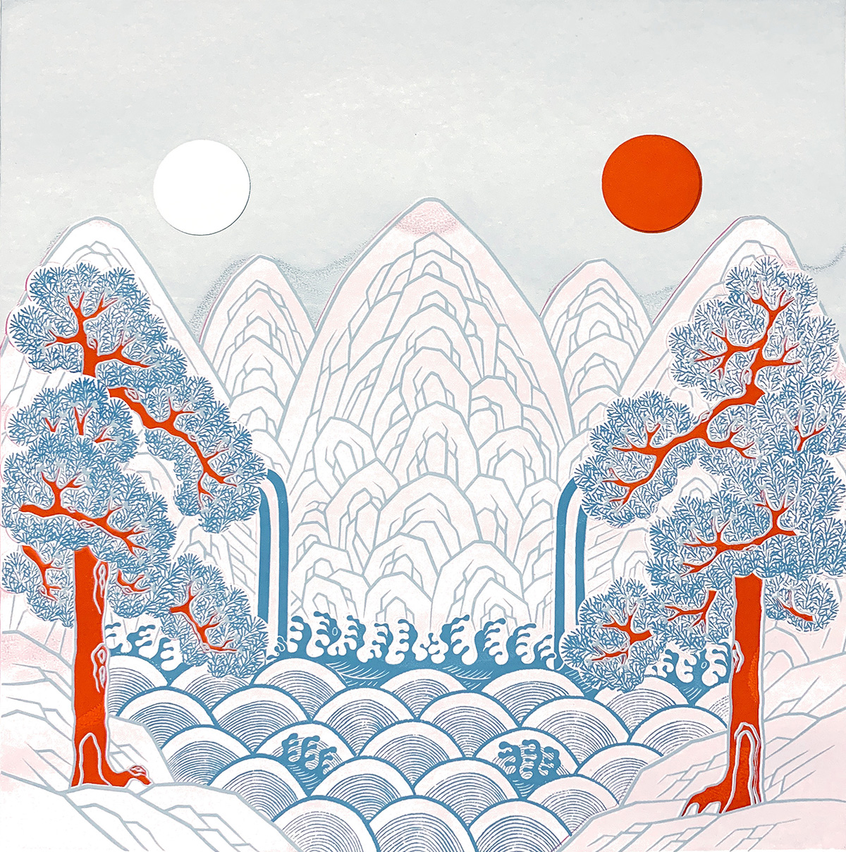 일월오봉도_白 Ilworobongdo_White